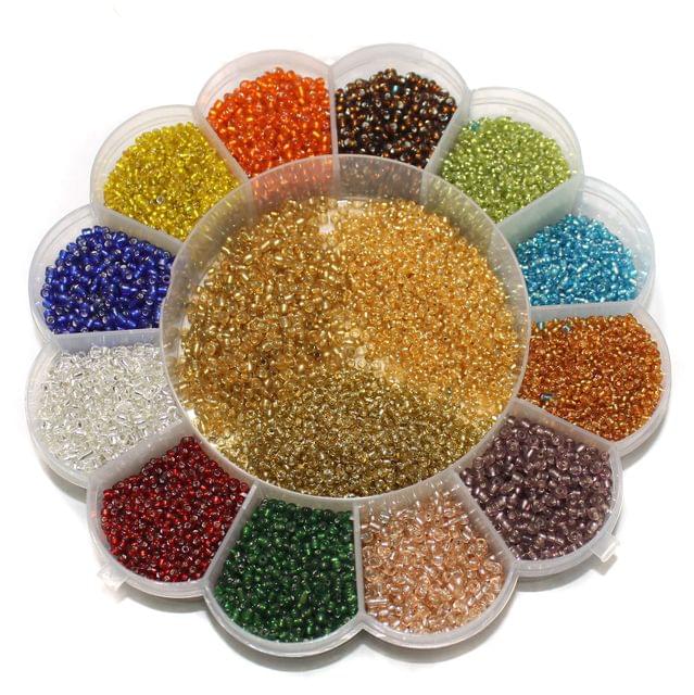 Jewellery Making Silver Line Seed Beads Kit[15 Colors]DIY18-H