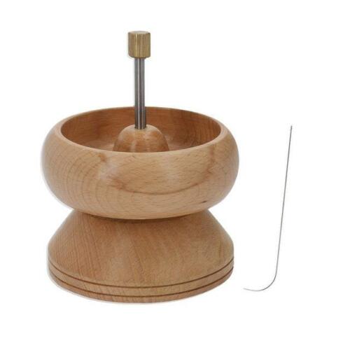 4 Inch Wooden Beading Spinner With 2 Pcs Curved Needle